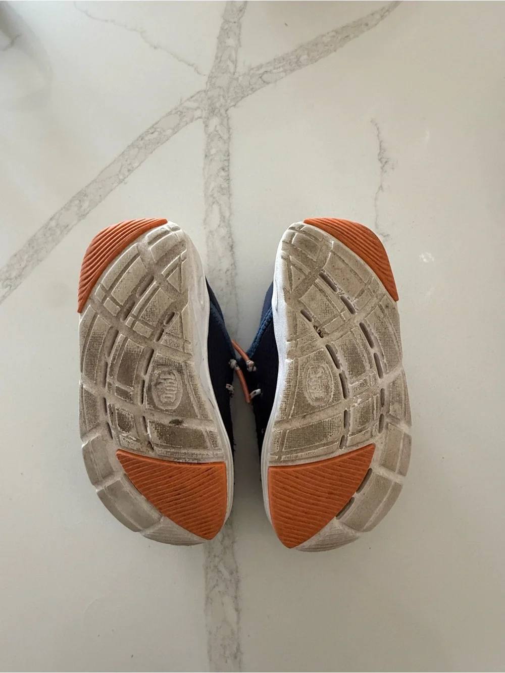 Hey Dude Toddler 7 Navy and Orange Casual Slip-On Sneakers